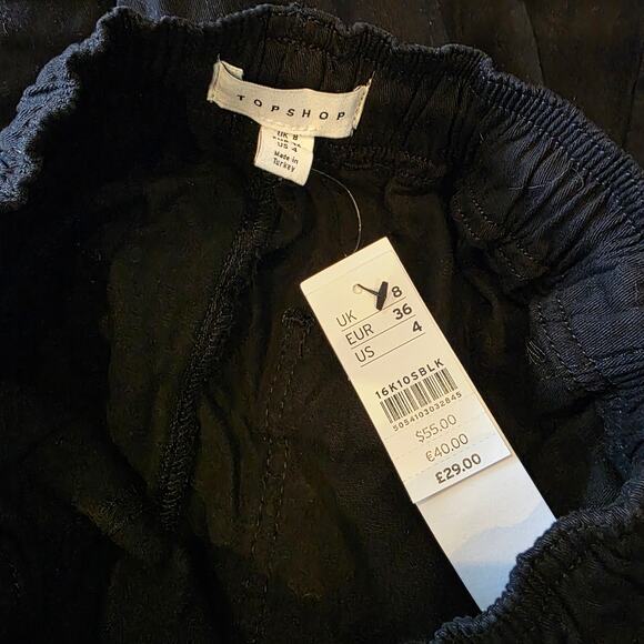 new Topshop pull on black cargo pants size 4 - Picture 7 of 7